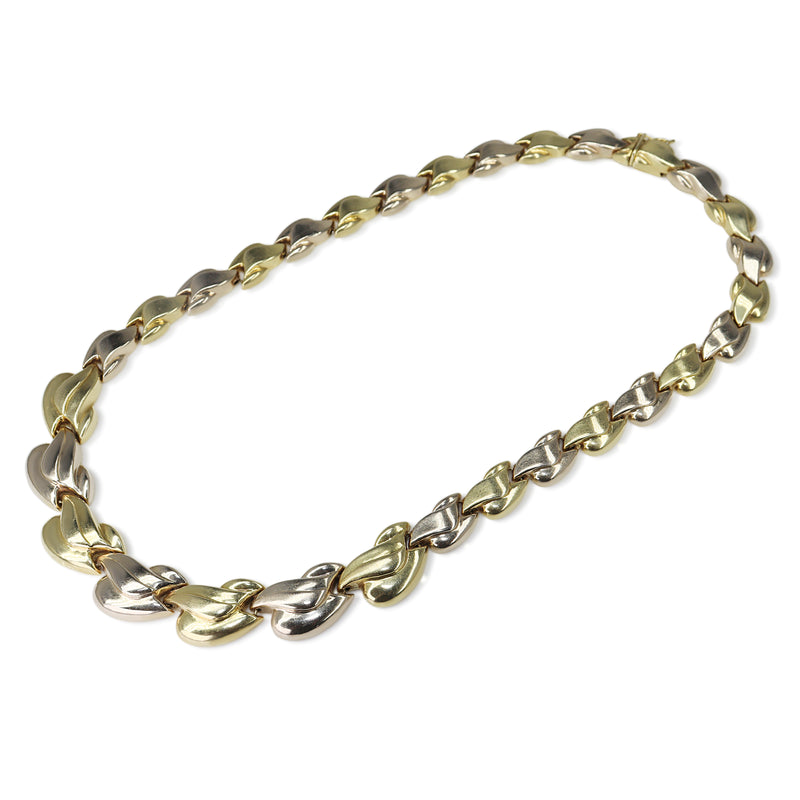 14ct Yellow and White 2 Tone Vintage Fancy Link Necklace