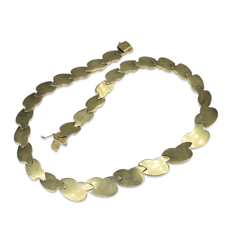 14ct Yellow and White 2 Tone Vintage Fancy Link Necklace