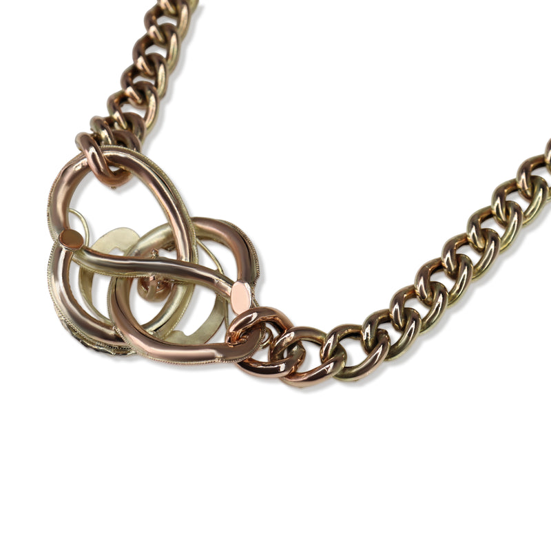 9ct Yellow/Rose Antique Old Cut Diamond and Seed Pearl Necklace / Bracelet