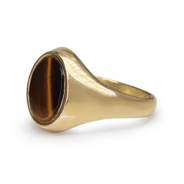 9ct Yellow Gold Tiger Eye Signet Ring