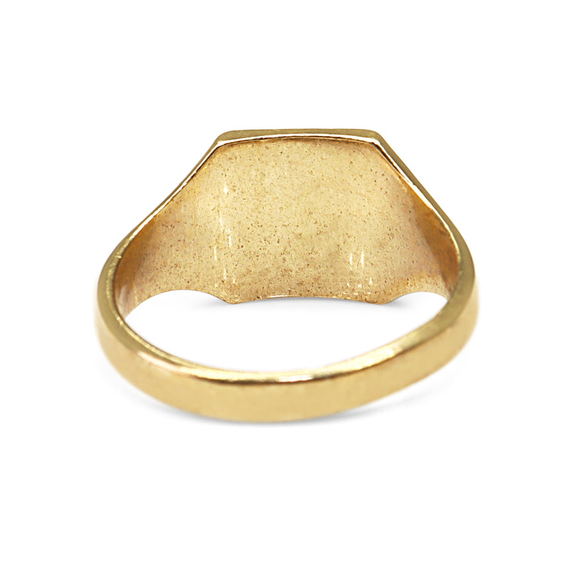 9ct Yellow Gold Vintage Etched Signet Ring
