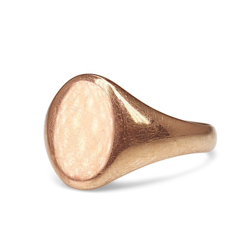 9ct Rose Gold Oval Vintage Signet Ring