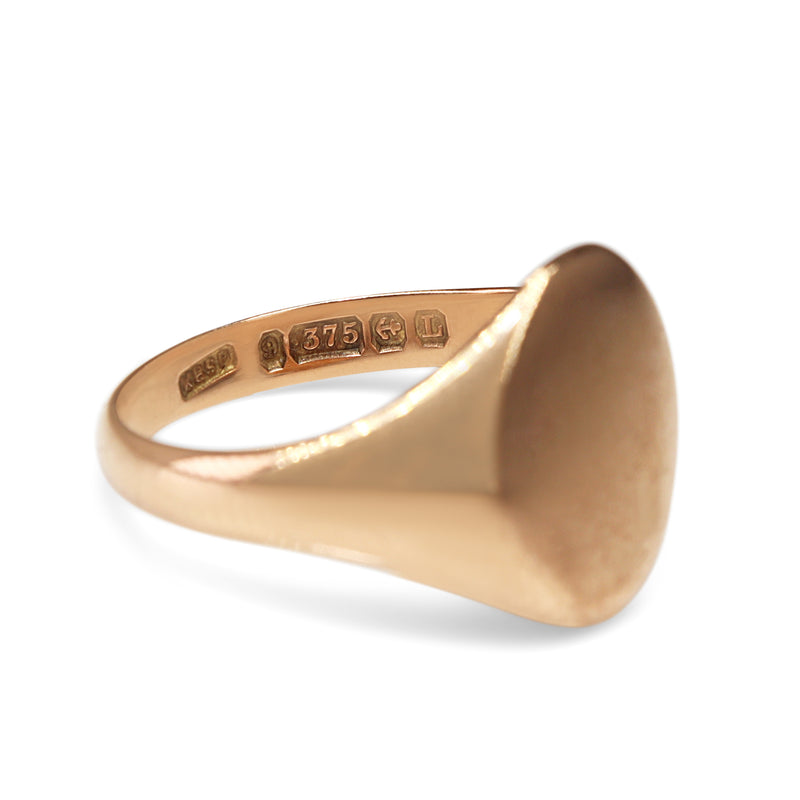 9ct Rose Gold Oval Vintage Signet Ring