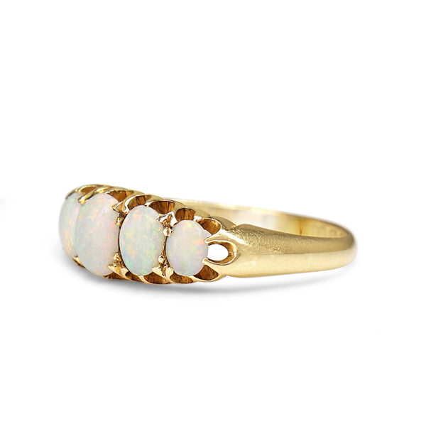 18ct Yellow Gold 5 Stone Opal Antique Ring
