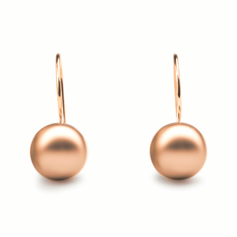 9ct Rose Gold 8mm Euro ball Drop Earrings