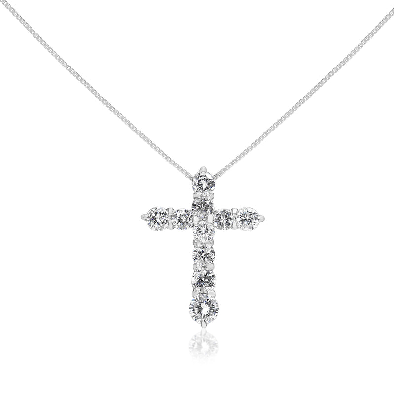Platinum 2.00ct Diamond Cross Necklace