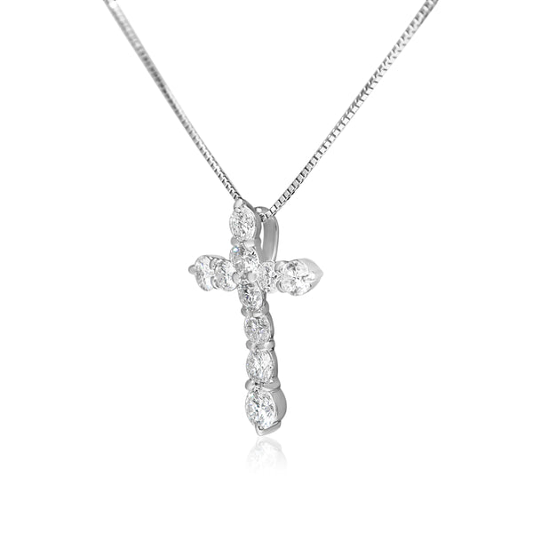 Platinum 2.00ct Diamond Cross Necklace