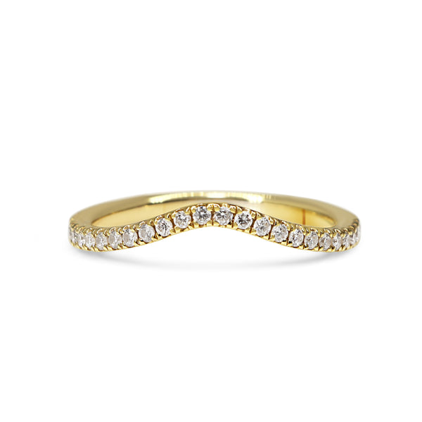 18ct Yellow Gold Diamond Curved Band Ring