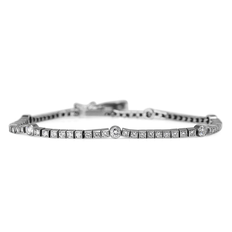 Platinum Vintage Diamond Tennis Bracelet