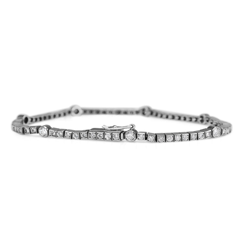 Platinum Vintage Diamond Tennis Bracelet