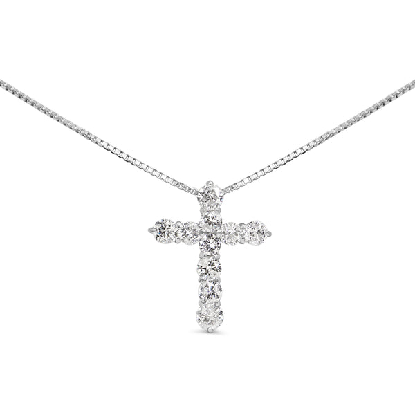 Platinum 1.00ct Diamond Cross Necklace