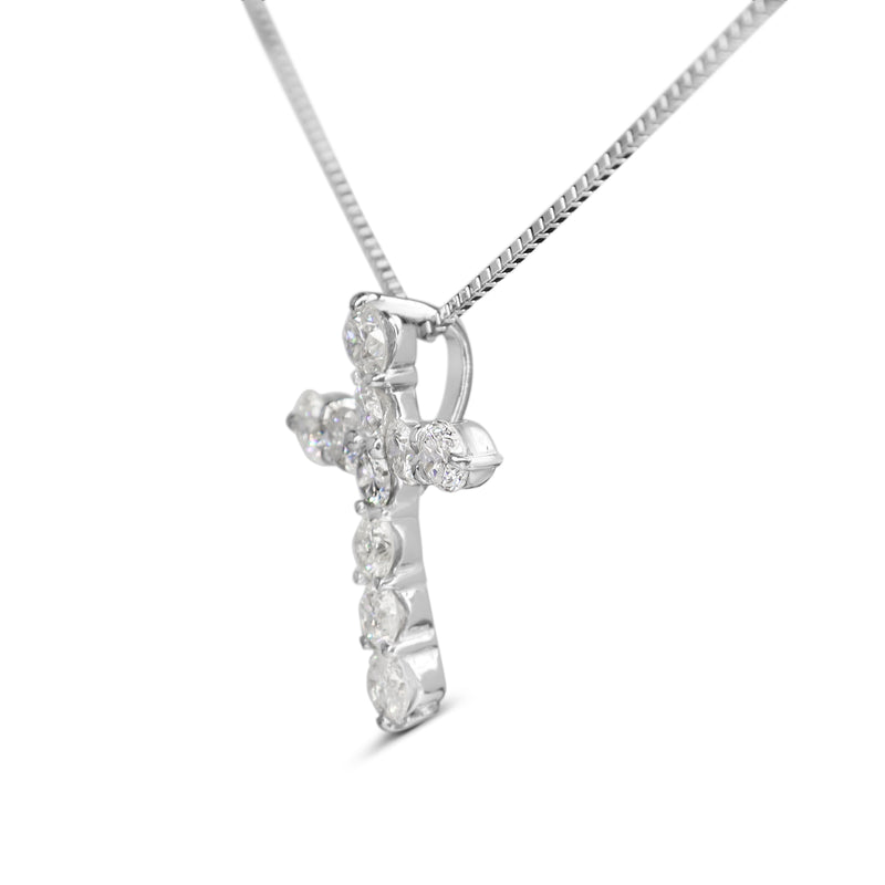 Platinum 1.00ct Diamond Cross Necklace