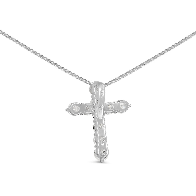 Platinum 1.00ct Diamond Cross Necklace