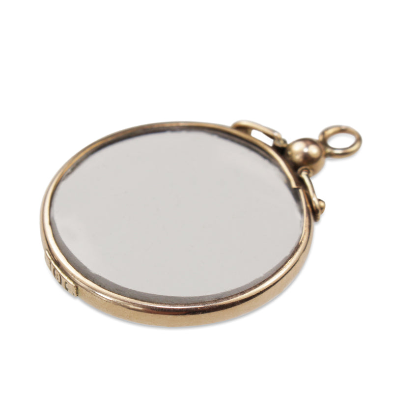 9ct Yellow Gold Antique Glass Pendant / Locket