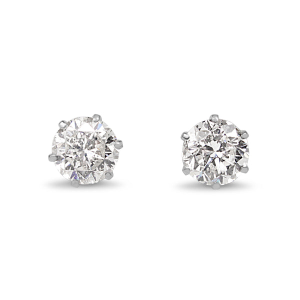Platinum .70ct Diamond Stud Earrings