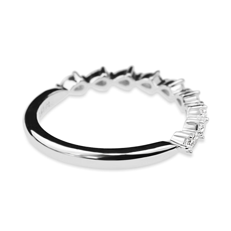 18ct White Gold 9 Stone Pear Diamond Band Ring