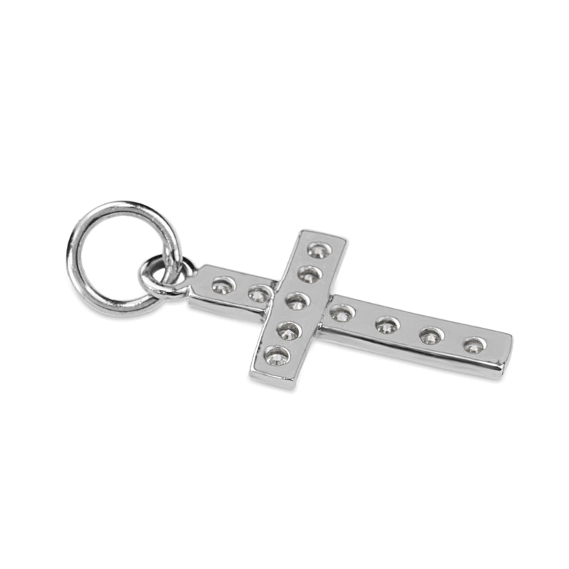 18ct White Gold Diamond Cross Pendant