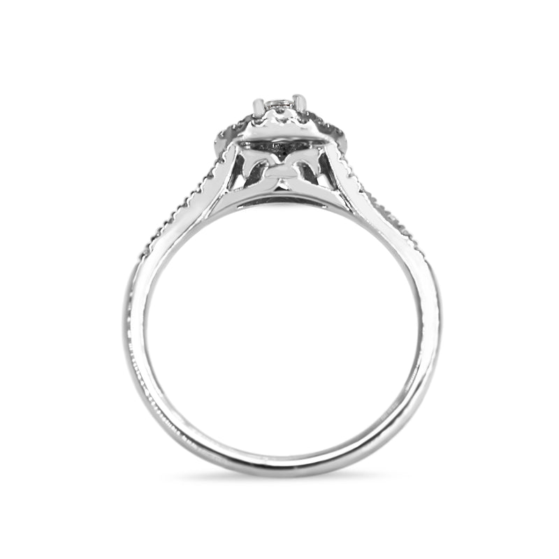 10ct White Gold Double Halo Diamond Ring