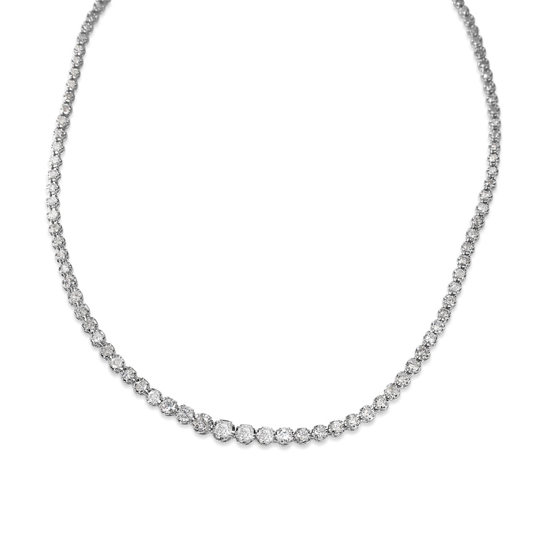 18ct White Gold Diamond Tennis Necklace