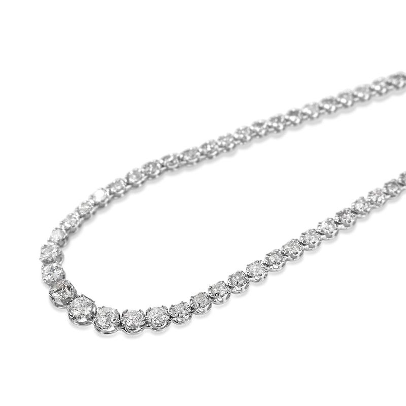 18ct White Gold Diamond Tennis Necklace