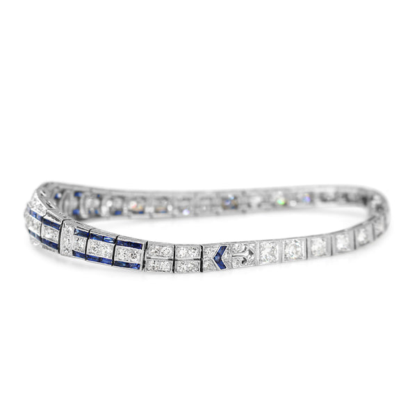 Platinum Art Deco Sapphire and Old Cut Diamond Bracelet – BURLINGTON