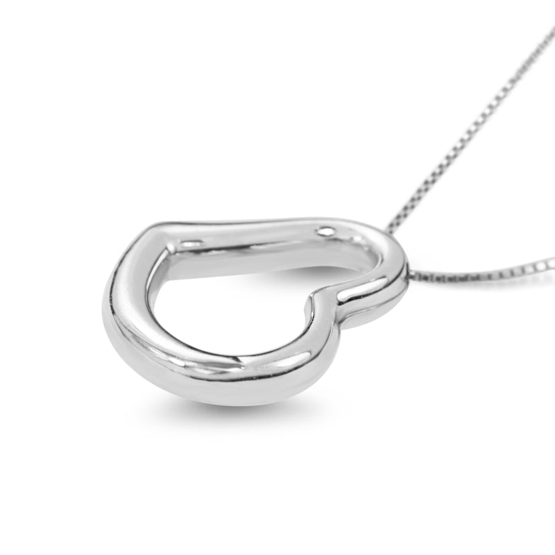 18ct White Gold Tilted Heart Necklace