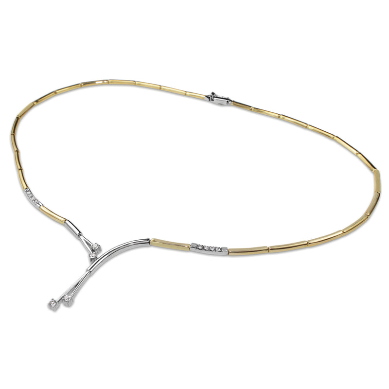 18ct Yellow and White Gold Diamond Collier Necklace