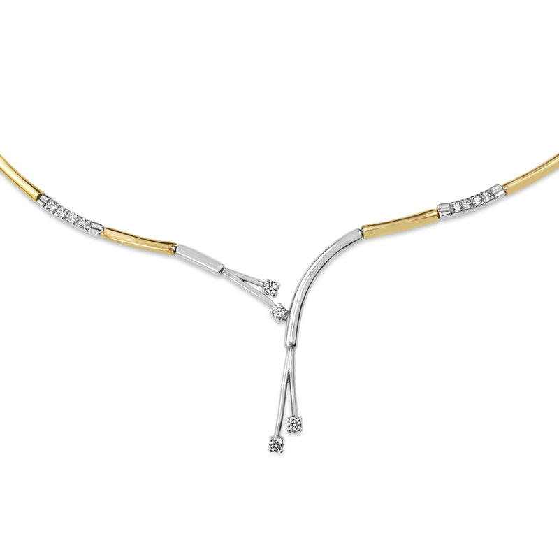 18ct Yellow and White Gold Diamond Collier Necklace