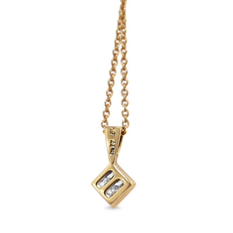 9ct Yellow Gold Illusion Set Diamond Pendant