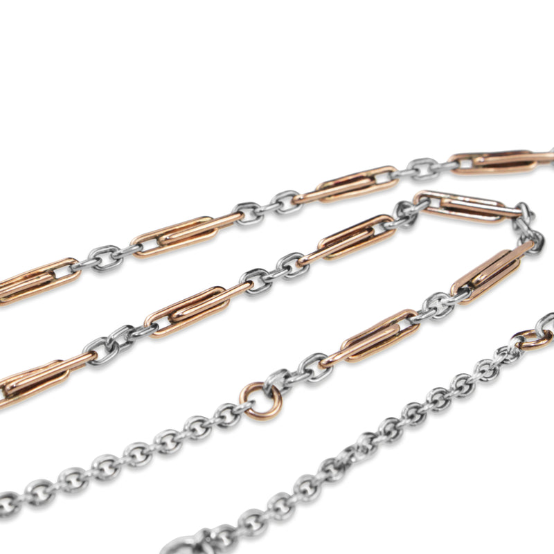 9ct Rose Gold and Silver Chain Necklace