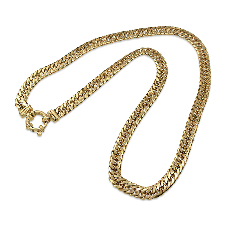 9ct Yellow Gold Flat Curb Link Chain Necklace