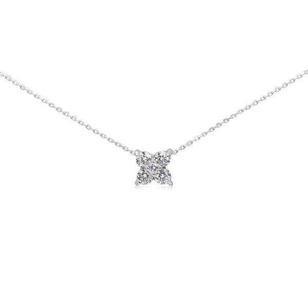 Platinum Diamond 'Clover' Style Necklace