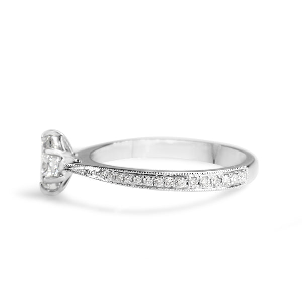 18ct White Gold Oval Diamond Solitaire Ring