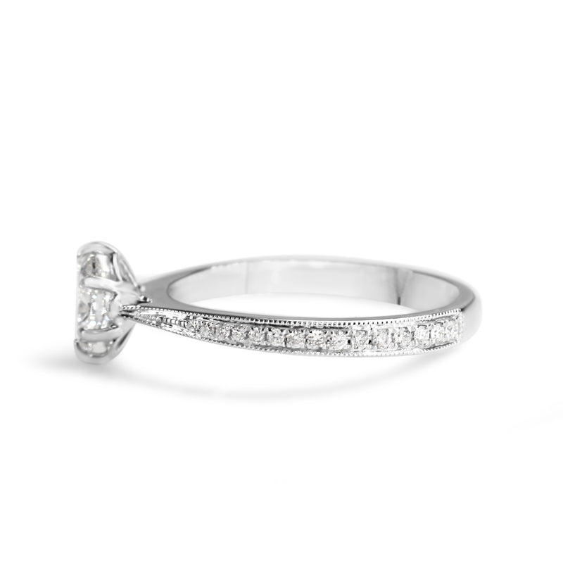 18ct White Gold Oval Diamond Solitaire Ring