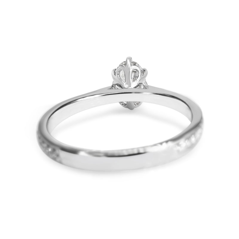 18ct White Gold Oval Diamond Solitaire Ring