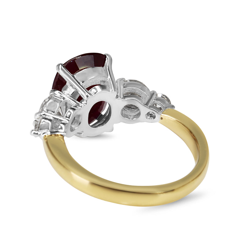 18ct Yellow and White Gold Ruby And Diamond 5 Stone Ring