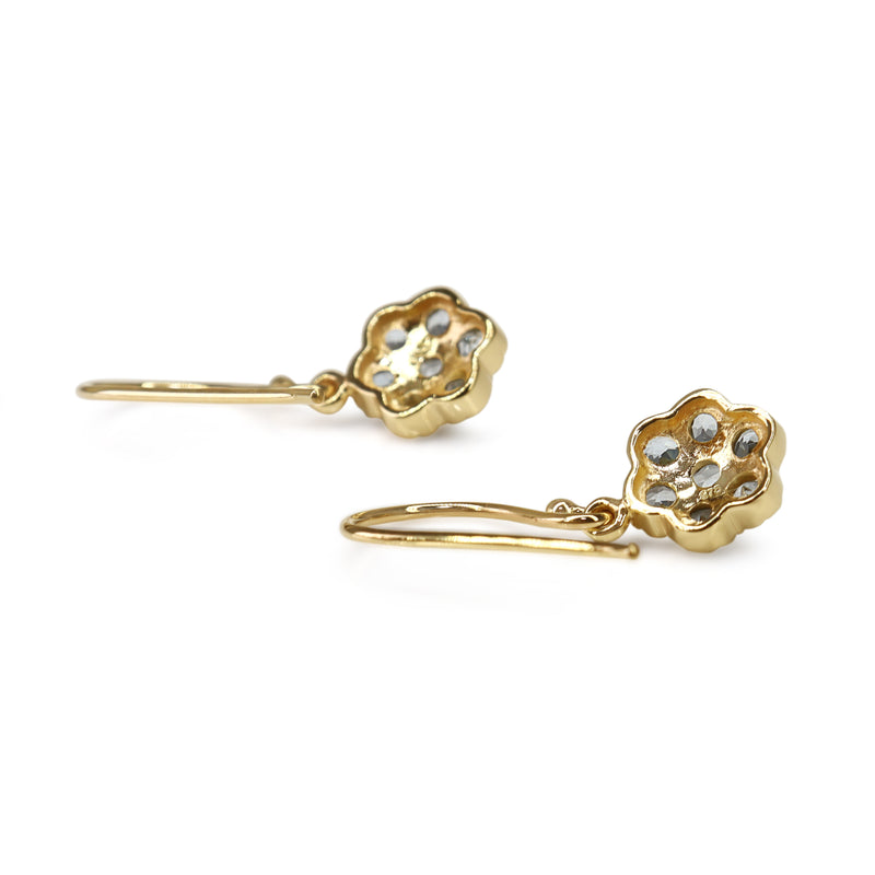 9ct Yellow Gold Topaz Daisy Drop Earrings