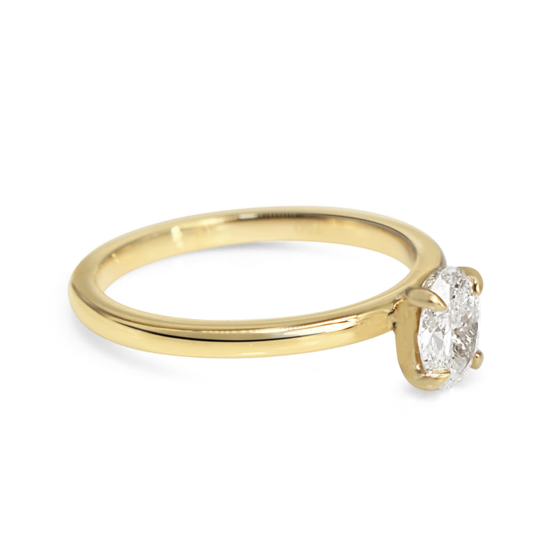 18ct Yellow Gold Oval Diamond Solitaire