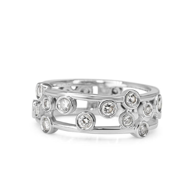 18ct White Gold Bezel Diamond Band Ring