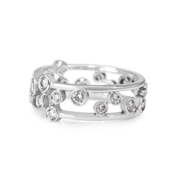 18ct White Gold Bezel Diamond Band Ring