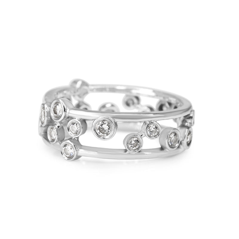 18ct White Gold Bezel Diamond Band Ring