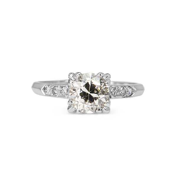 Platinum Old Cut Diamond Solitaire Ring