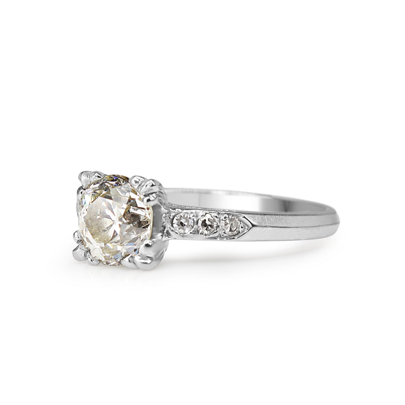 Platinum Old Cut Diamond Solitaire Ring