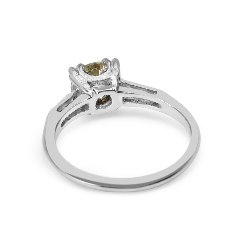Platinum Old Cut Diamond Solitaire Ring