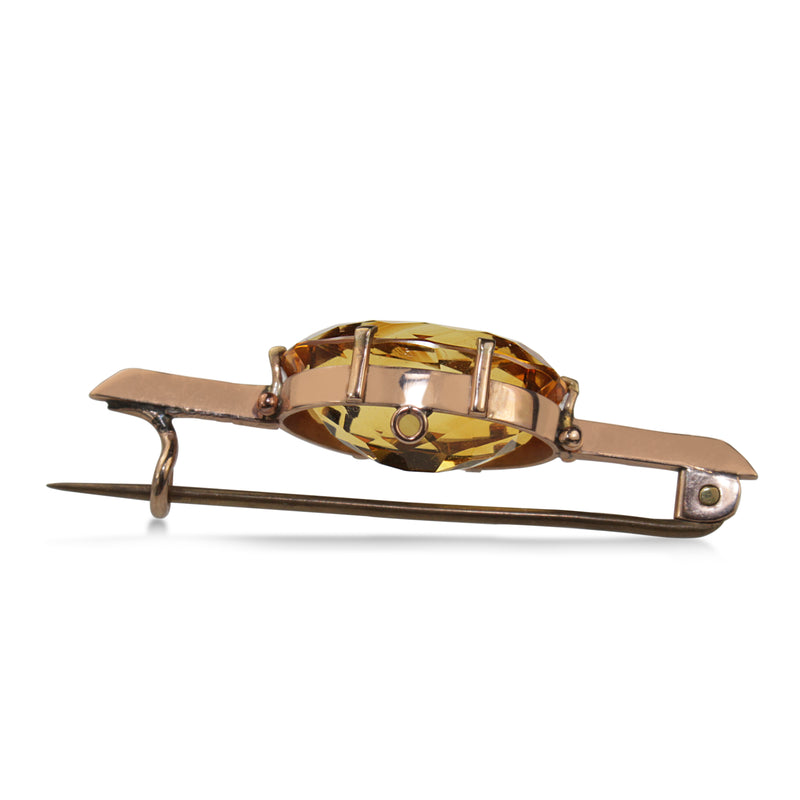 9ct Yellow Gold Citrine Brooch