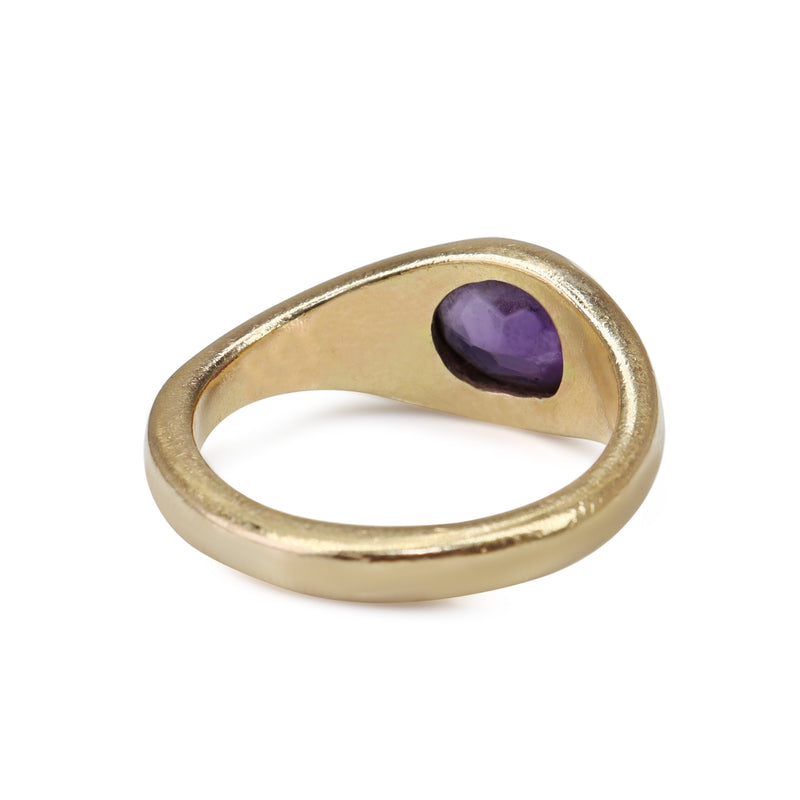 14ct Yellow Gold Vintage Amethyst Signet Ring