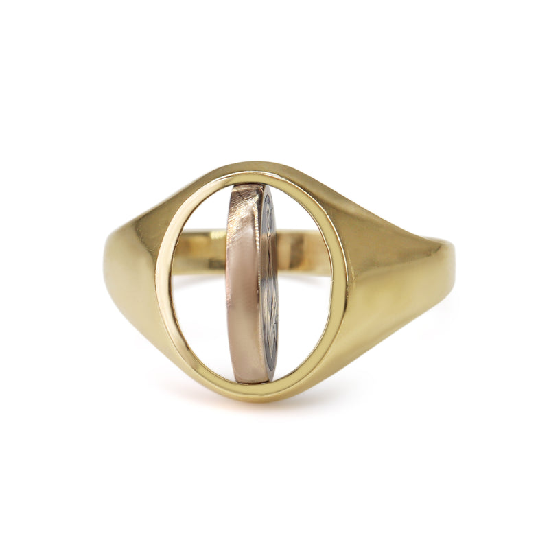 9ct Yellow Gold Masonic Enamel Flip Signet Ring