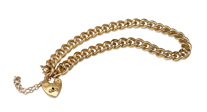 9ct Yellow Gold Solid Curb Link Bracelet