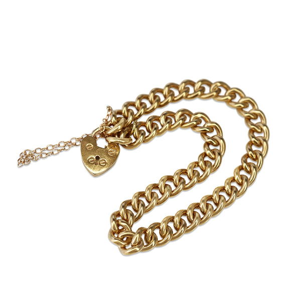 9ct Yellow Gold Solid Curb Link Bracelet