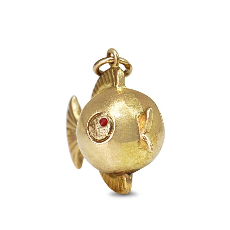 9ct Yellow Gold Fish Charm / Pendant